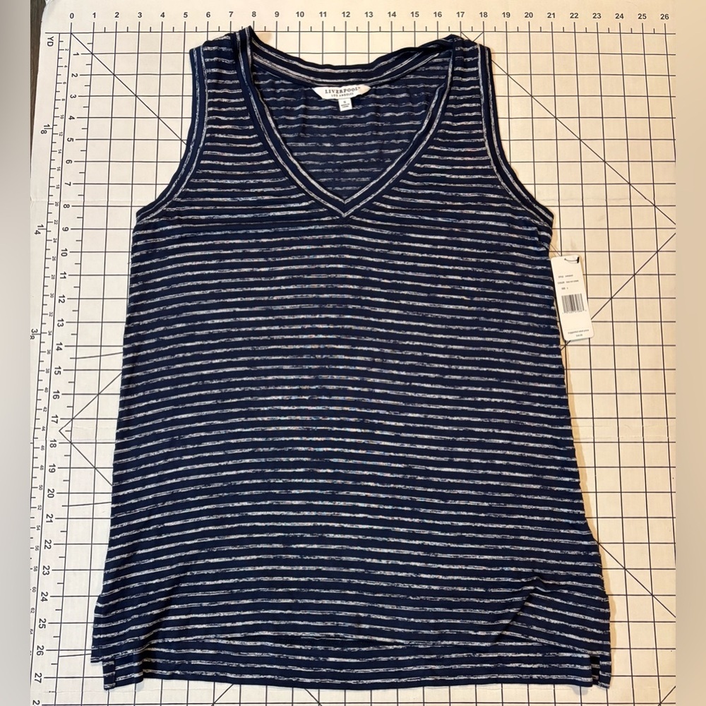 NWT Liverpool Women’s Small‎ True Navy Stripe Tank Top